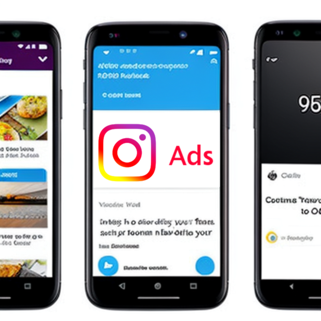 três celulares com a tela ligada acessando o aplicativo do Instagram